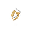 Wholesale Women's Light Luxury Geometric Fruit Pattern Stainless Steel Titanium Steel Gold Inlaid Open Ring Accessories