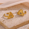 Wholesale Women's Light Luxury Geometric Fruit Shape Stainless Steel Gold Inlaid Ring