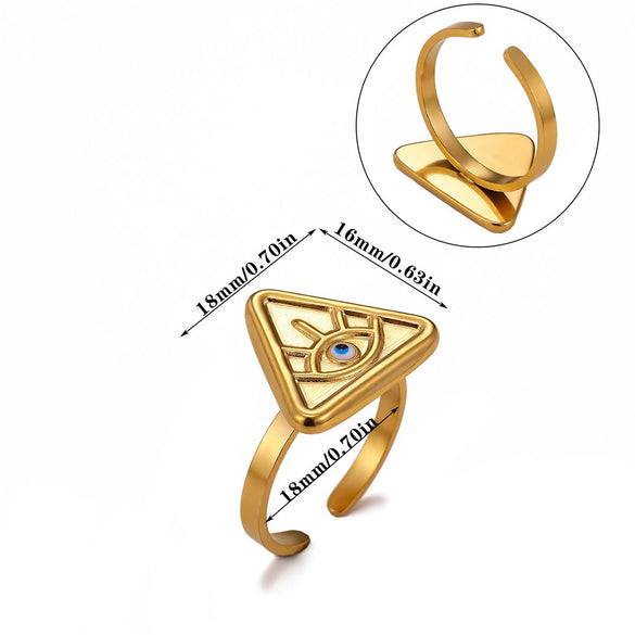 Wholesale Women's Light Luxury Geometric Fruit Shape Stainless Steel Gold Inlaid Ring