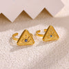 Wholesale Women's Light Luxury Geometric Fruit Shape Stainless Steel Gold Inlaid Ring