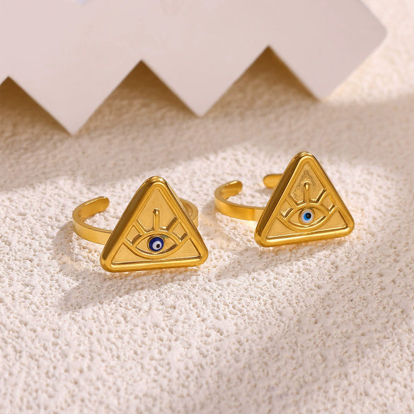 Wholesale Women's Light Luxury Geometric Fruit Shape Stainless Steel Gold Inlaid Ring