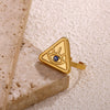 Wholesale Women's Light Luxury Geometric Fruit Shape Stainless Steel Gold Inlaid Ring