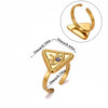 Wholesale Women's Light Luxury Geometric Fruit Shape Stainless Steel Gold Inlaid Ring