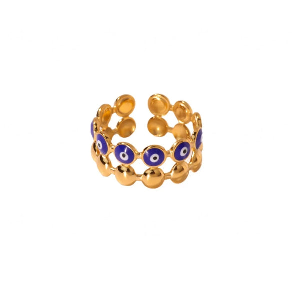 Wholesale Women's Light Luxury Geometric Fruit Shaped 18K Gold Inlaid Fashion Ring