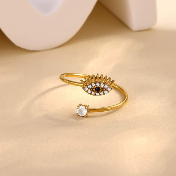 Wholesale Women's Light Luxury Geometric Fruit Shaped 18K Gold Inlaid Fashion Ring