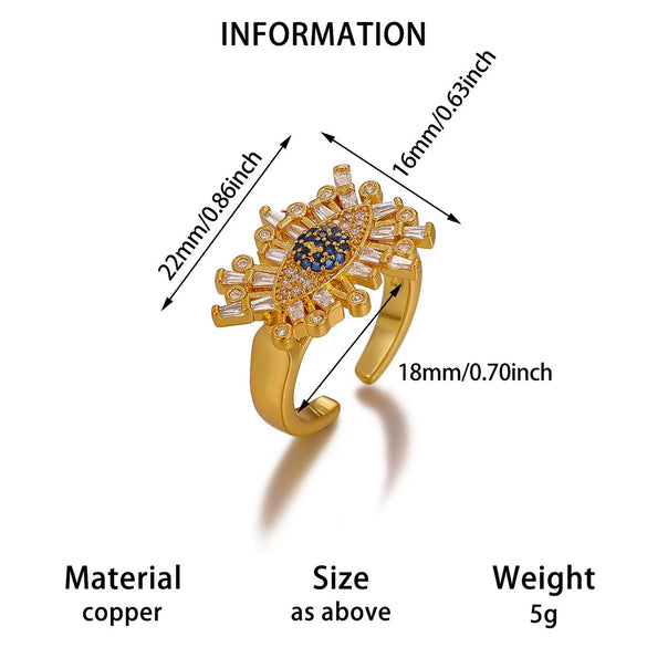 Wholesale Women's Light Luxury Geometric Fruit Shaped 18K Gold Inlaid Fashion Ring