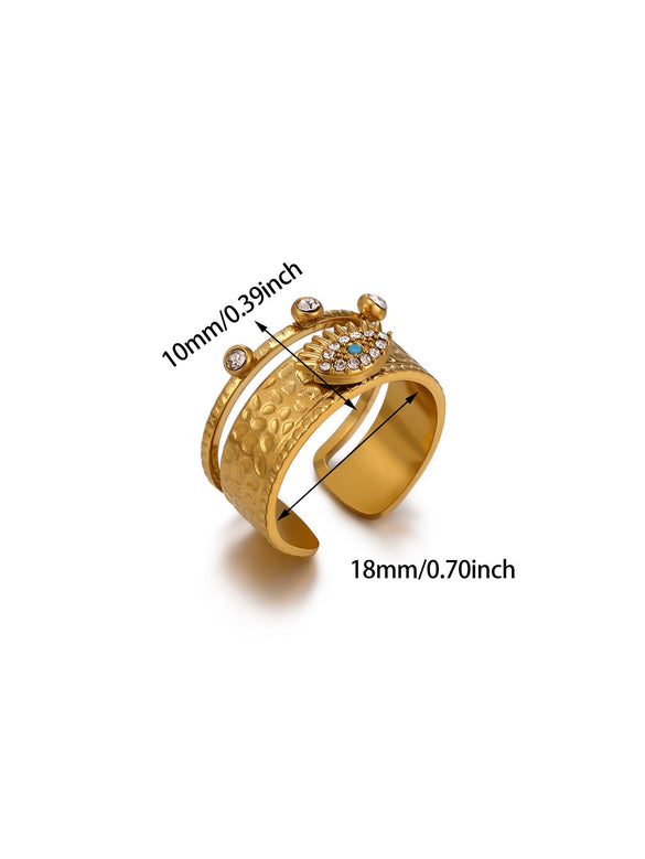 Wholesale Women's Light Luxury Geometric Fruit Shaped 18K Gold Inlaid Fashion Ring