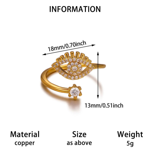 Wholesale Women's Light Luxury Geometric Fruit Shaped 18K Gold Inlaid Fashion Ring