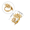 Wholesale Women's Light Luxury Geometric Fruitshaped Inlaid With Gold Stainless Steel Zircon Imitation Pearl Ring Accessories