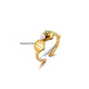 Wholesale Women's Light Luxury Geometric Fruitshaped Inlaid With Gold Stainless Steel Zircon Imitation Pearl Ring Accessories