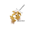 Wholesale Women's Light Luxury Geometric Fruitshaped Inlaid With Gold Stainless Steel Zircon Imitation Pearl Ring Accessories
