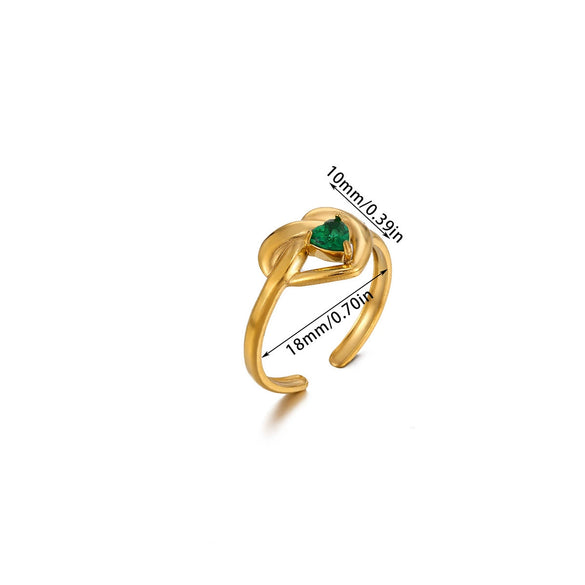 Wholesale Women's Light Luxury Geometric Fruitshaped Inlaid With Gold Stainless Steel Zircon Imitation Pearl Ring Accessories