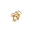 Wholesale Women's Light Luxury Geometric Fruitshaped Inlaid With Gold Stainless Steel Zircon Imitation Pearl Ring Accessories