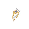 Wholesale Women's Light Luxury Geometric Fruitshaped Inlaid With Gold Stainless Steel Zircon Imitation Pearl Ring Accessories