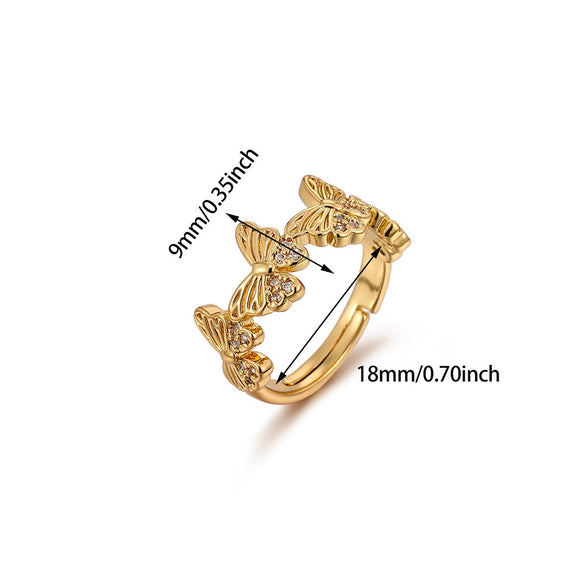 Wholesale Women's Light Luxury Geometric Fruitshaped Inlaid With Gold Stainless Steel Zircon Imitation Pearl Ring Accessories