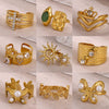 Wholesale Women's Light Luxury Geometric Fruitshaped Inlaid With Gold Stainless Steel Zircon Imitation Pearl Ring Accessories