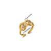 Wholesale Women's Light Luxury Geometric Fruitshaped Stainless Steel Ring Inlaid With Zircon And Gold