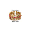 Wholesale Women's Light Luxury Geometric Fruitshaped Zirconinlaid Stainless Steel Goldinlaid Open Ring Accessories