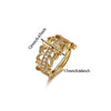 Wholesale Women's Light Luxury Geometric Fruitshaped Zirconinlaid Stainless Steel Goldinlaid Open Ring Accessories