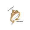 Wholesale Women's Light Luxury Geometric Fruitshaped Zirconinlaid Stainless Steel Goldinlaid Open Ring Accessories