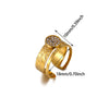 Wholesale Women's Light Luxury Geometric Fruitshaped Zirconinlaid Stainless Steel Goldinlaid Open Ring Accessories