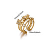 Wholesale Women's Light Luxury Geometric Fruitshaped Zirconinlaid Stainless Steel Goldinlaid Open Ring Accessories