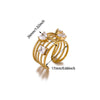 Wholesale Women's Light Luxury Geometric Fruitshaped Zirconinlaid Stainless Steel Goldinlaid Open Ring Accessories