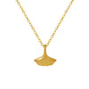 Wholesale Women's Light Luxury Geometric Ginkgo Leaf 316L Stainless Steel Pendant Necklace With Electroplating Design