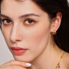 Wholesale Women's Light Luxury Geometric Glass Stone Copper Ear Clip Jewelry