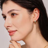 Wholesale Women's Light Luxury Geometric Glass Stone Copper Ear Clip Jewelry