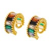 Wholesale Women's Light Luxury Geometric Glass Stone Copper Ear Clip Jewelry