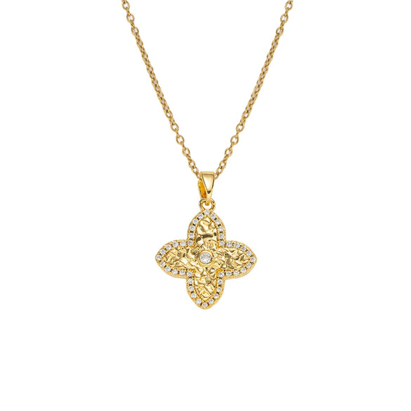 Wholesale Women's Light Luxury Geometric Gold Plated Copper And Zircon Clavicle Chain Necklace