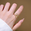 Wholesale Women's Light Luxury Geometric Gold Plated Copper Fourleaf Clover Open Niche Design Bracelet
