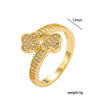 Wholesale Women's Light Luxury Geometric Gold Plated Copper Fourleaf Clover Open Niche Design Bracelet