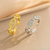Wholesale Women's Light Luxury Geometric Gold Plated Copper Open Index Finger Ring With Electroplating Design
