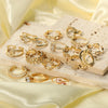 Wholesale Women's Light Luxury Geometric Gold Plated Copper Opening Ring Jewelry