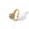 Wholesale Women's Light Luxury Geometric Gold Plated Copper Opening Ring Jewelry