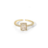 Wholesale Women's Light Luxury Geometric Gold Plated Copper Opening Ring Jewelry