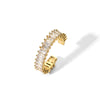 Wholesale Women's Light Luxury Geometric Gold Plated Copper Opening Ring Jewelry