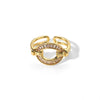Wholesale Women's Light Luxury Geometric Gold Plated Copper Opening Ring Jewelry