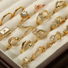 Wholesale Women's Light Luxury Geometric Gold Plated Copper Opening Ring Jewelry