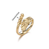 Wholesale Women's Light Luxury Geometric Goldinlaid Ring With Shell Imitation Pearl Fourleaf Clover Heart And Fruit Shapes