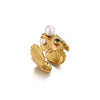 Wholesale Women's Light Luxury Geometric Goldinlaid Ring With Shell Imitation Pearl Fourleaf Clover Heart And Fruit Shapes