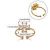 Wholesale Women's Light Luxury Geometric Goldinlaid Ring With Shell Imitation Pearl Fourleaf Clover Heart And Fruit Shapes