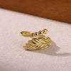 Wholesale Women's Light Luxury Geometric Goldinlaid Ring With Shell Imitation Pearl Fourleaf Clover Heart And Fruit Shapes