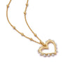Wholesale Women's Light Luxury Geometric Heart Copper Electroplated Pendant Necklace