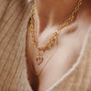 Wholesale Women's Light Luxury Geometric Heart Copper Electroplated Pendant Necklace