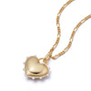 Wholesale Women's Light Luxury Geometric Heart Copper Electroplated Pendant Necklace