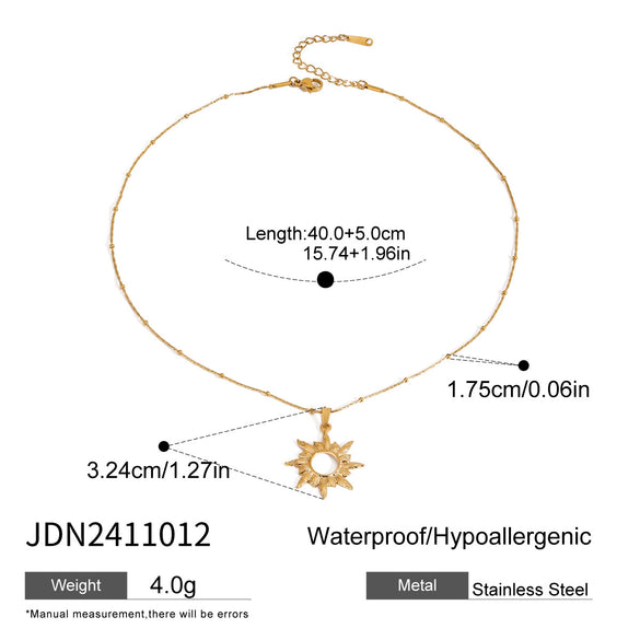 Wholesale Women's Light Luxury Geometric Heart Pendant Stainless Steel Electroplated Necklace
