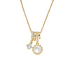 Wholesale Women's Light Luxury Geometric Heart Shape Flower Bow Tie Star Pattern Gold Plated Copper Zircon O Word Chain Necklace